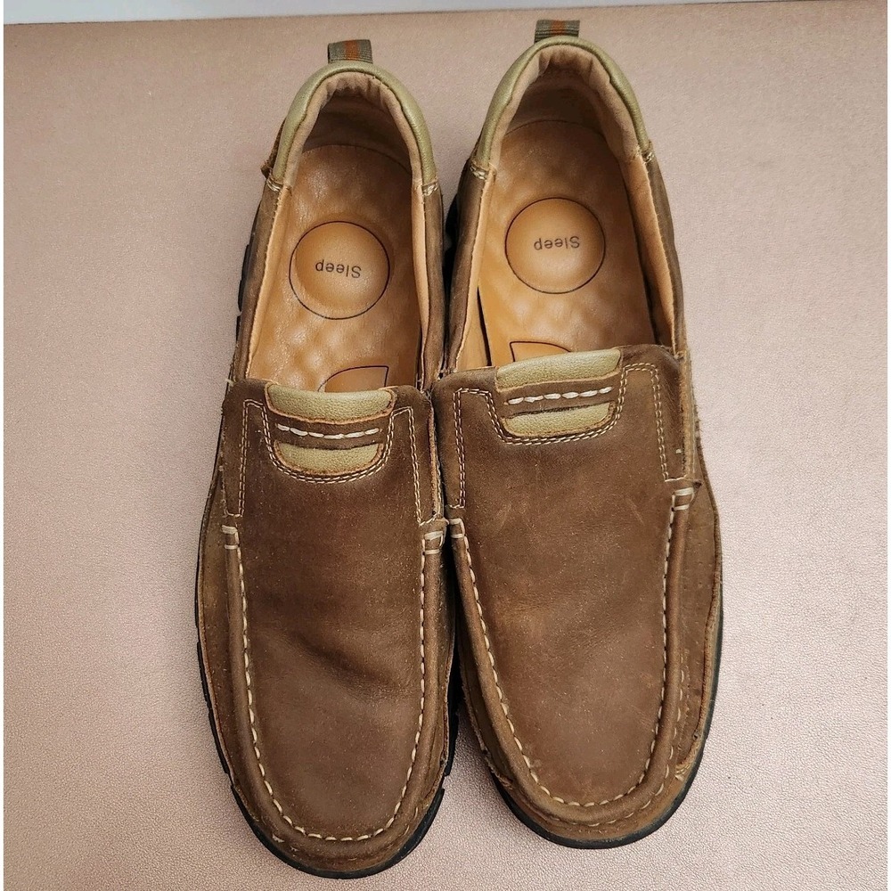 VENSHINE Brown Slip On Loafers Shoes Leather Shoes Mens Sz 11 EUC